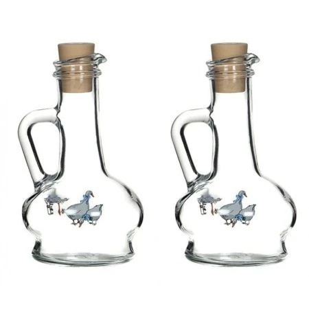 Набор бутылок для масла стекло 2пр Гуси (4)