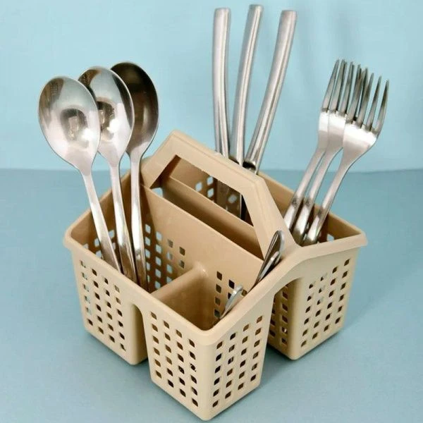 Подставка для столовых приборов 150*160*160мм пластик ЛОФТ латте (16)