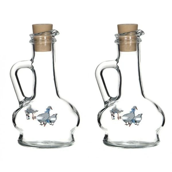 Набор бутылок для масла стекло 2пр Гуси (4)