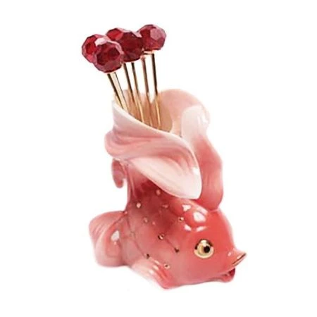 Набор для канапе фарфор ЗОЛОТАЯ РЫБКА (подставка с 6 вилочками) 58220 (48)