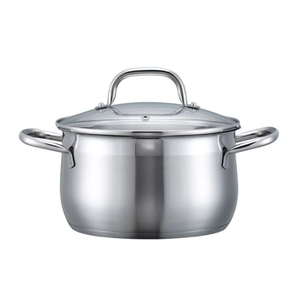 Кастрюля 1,8л нерж.сталь Victoria со стекл.крышкой 16см все виды плит ТМ Appetite SH13183 (1)