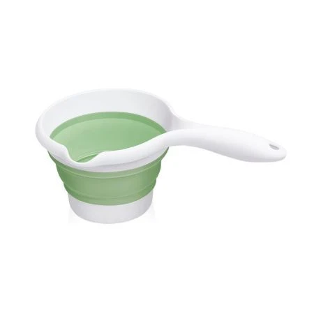Ковш 1,2л пластик Flexy складной белый/светло-зеленый (12)