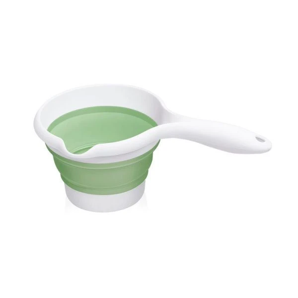 Ковш 1,2л пластик Flexy складной белый/светло-зеленый (12)