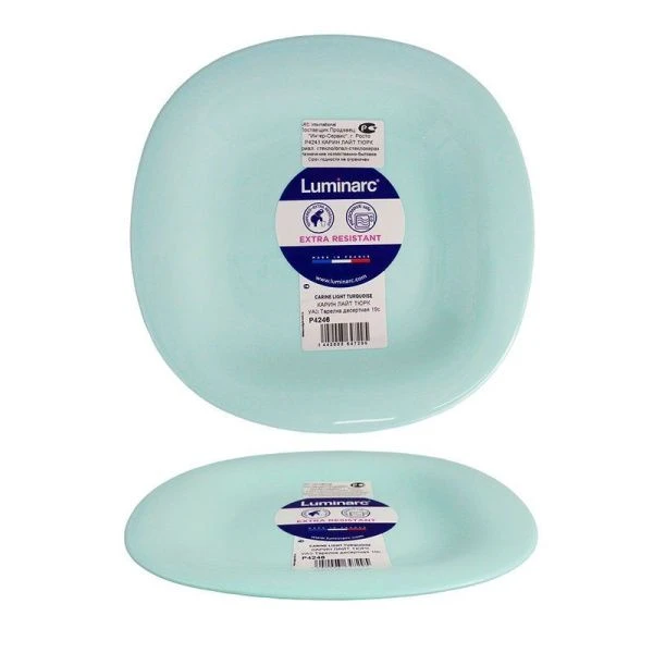 Тарелка мелкая 19см стеклокерамика КАРИН ЛАЙТ ТЮРКУАЗ десертная P4246 (24)