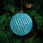 Игрушки новогодние на елку ШАР набор 6шт 7см сетка синий JC-16660 (90)