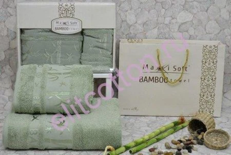 яяяНабор полотенец 2пр 50*90/70*140 бамбук MAXISOFT (Зеленый) яяяНабор полотенец 2пр 50*90/70*140 бамбук MAXISOFT (Зеленый)