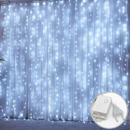 яяяГирлянда светодиодная Дождь полимер.материалы 3*2,5м 320LED холодный белый GT619 (50)