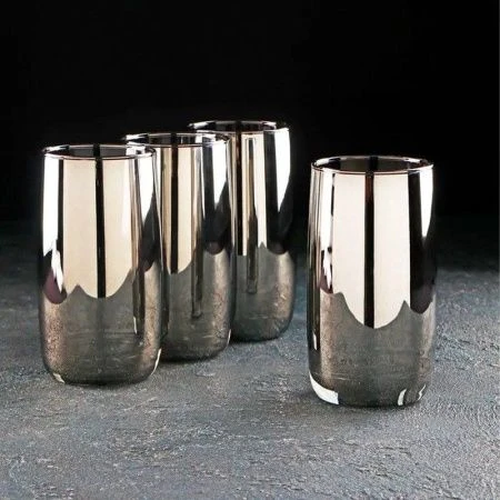 Стаканы набор 4шт 330мл стекло СИЯЮЩИЙ ГРАФИТ высокие (2/4)