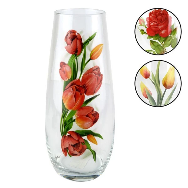 Ваза для цветов 26см стекло БОТАНИКА (6)