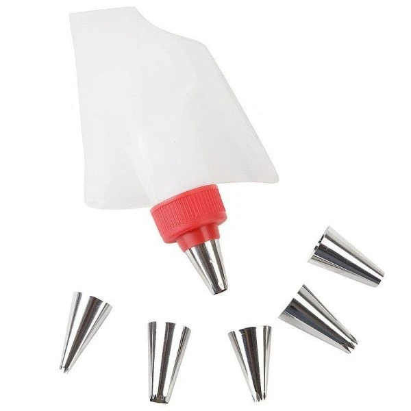 Набор кондитерский 6 насадок, мешок 12*12*25см нерж.сталь/полипропропилен (288)