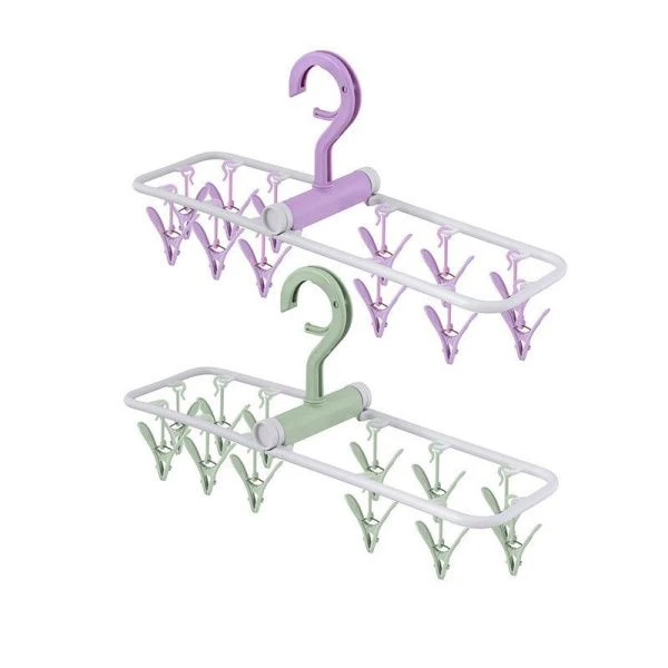 Вешалка с 12 прищепками пластик складная VL75-32 (12/72)