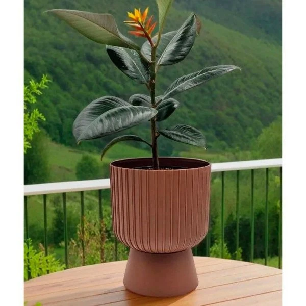 Горшок цветочный 8,6л d25 пластик БЕКЕР терракот (3)