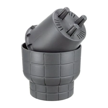 Кашпо 1,9л 180мм пластик КАРЕ со вставкой графитовый (8)