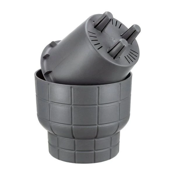 Кашпо 1л 150мм пластик КАРЕ со вставкой графитовый (16)