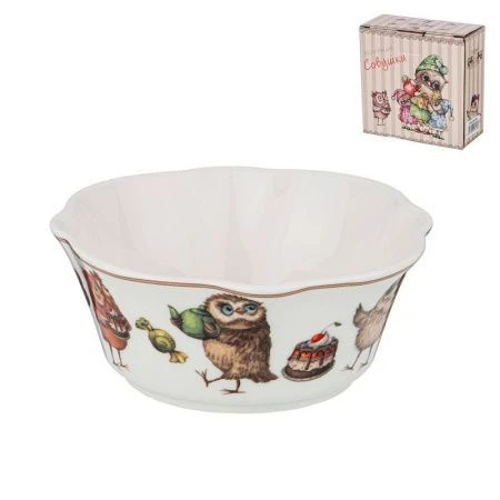 Салатник 10см фарфор СОВУШКИ (72)