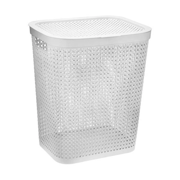 Корзина для белья 55л 440*355*520мм пластик ПИРУЛА Белый (5)