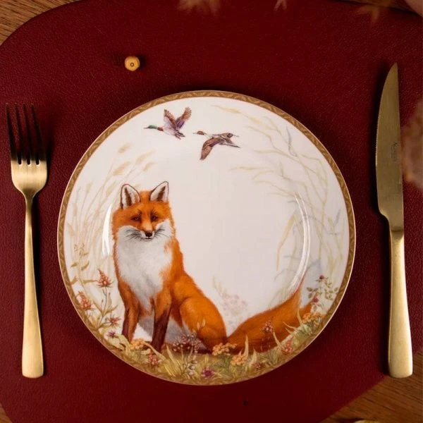 Тарелка мелкая 20,5см фарфор ОХОТА десертная (24)