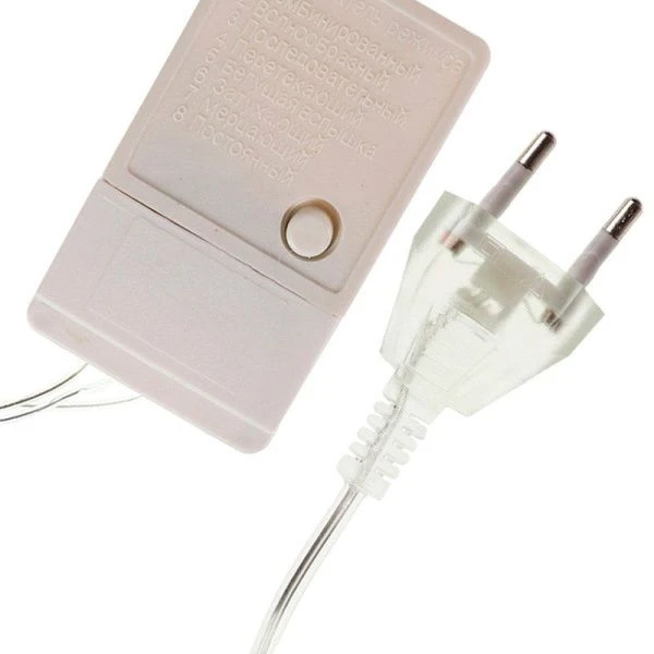 Новогоднее украшение Гирлянда 3,5м штора со снеж и звездами, прозрачная нить, 12звезд+126 цв