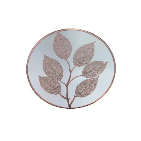 Салфетка сервировочная 38см ПВХ ВЕТКА белая/бронза круглая JC-15231 (144)