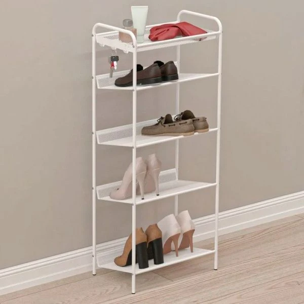 Полка для обуви 5 секций 45*27*106см металл ЖЕНЕВА 15 белая (1)
