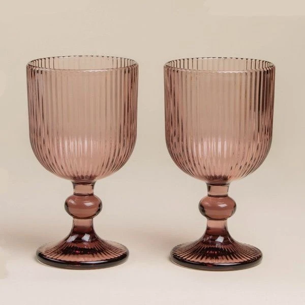 Бокалы для вина набор 2шт 250мл стекло МОДЕРН розовый 14,5*8см Бокалы для вина набор 2шт 250мл стекло МОДЕРН розовый 14,5*8см