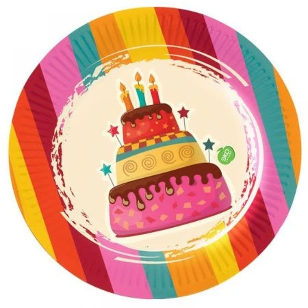 Тарелка бумажная 23см (набор 6шт.) ТОРТИК (75)