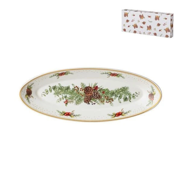 Блюдо овальное фарфор Celebration 30*12*3см (36)