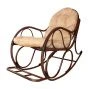 Кресло-качалка Элит с ротангом 0,99*0,58*1,27см металл коричневое, подушка Лен (max нагр. 160кг)