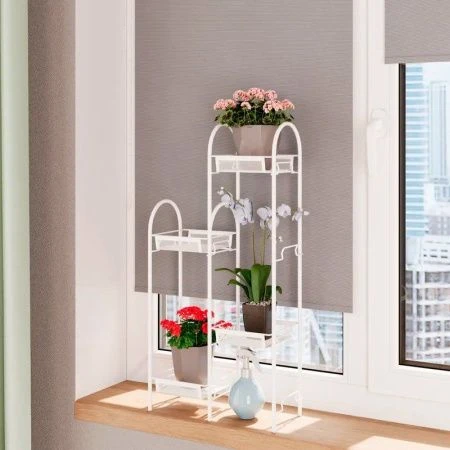 Подставка для цветов 37*17*75,4см металл ЛИРА 24 белый