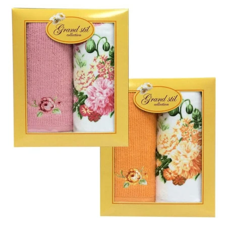 яяяНабор полотенец 2пр 33*74 махровые печатью и вышивкой Индиго подар.уп. N17-228/229 яяяНабор полотенец 2пр 33*74 махровые печатью и вышивкой Индиго подар.уп. N17-228/229