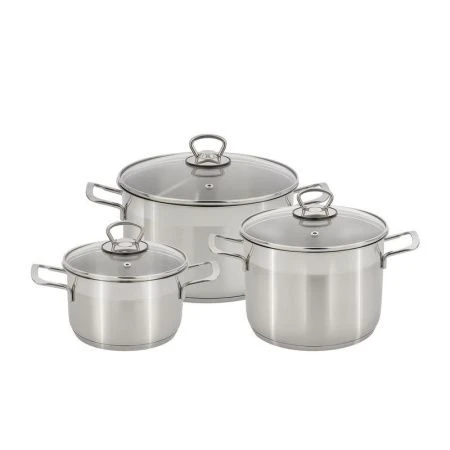 Набор кастрюль 3пр 1,4/2,1/3,2л нерж.сталь СОФИЯ со стекл.крышками арт.9901-901-0 (8)
