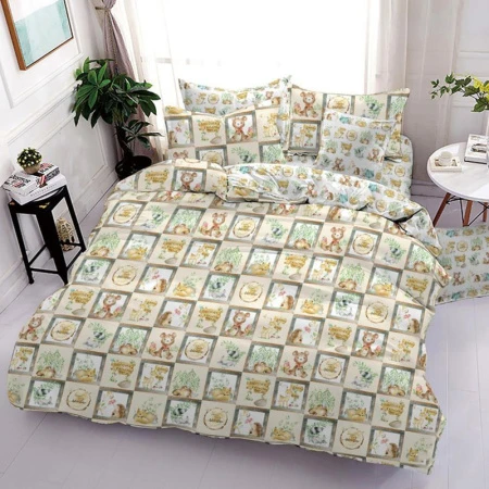 КПБ 1,5сп поплин 100% хлопок Lime Time TEENS (пр.150*220, под.145*215, нав.70*70) рис. Лесные сказки