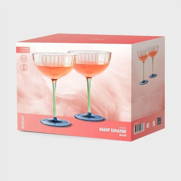 Бокалы набор 2шт 380мл стекло Estrado EST-380-2