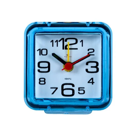 Будильник 7*7см кварц РУБИН Классика синий (40)
