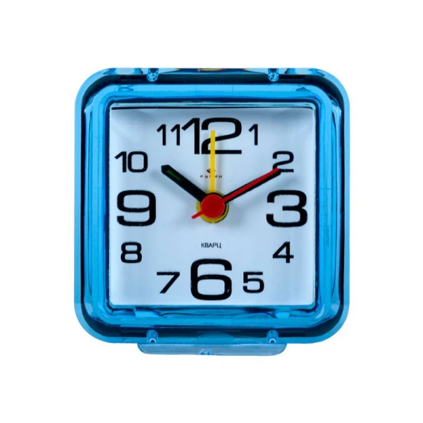 Будильник 7*7см кварц РУБИН Классика синий (40)