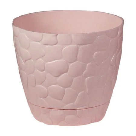 Кашпо 4,8л d220мм пластик КАМНИ чайная роза (20) ВЫВОД