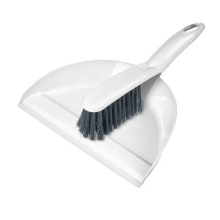 Щетка-сметка пластик/нейлон Good с совком белый (15) 223201029/01