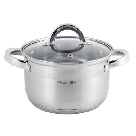 Набор посуды 8пр (ковш 1,8л, кастрюли 2,5/3,8л/5,8л) нерж.сталь стекл.крышки полые ручки арт. 5632S (2) Набор посуды 8пр (ковш 1,8л, кастрюли 2,5/3,8л/5,8л) нерж.сталь стекл.крышки полые ручки арт. 5632S (2)