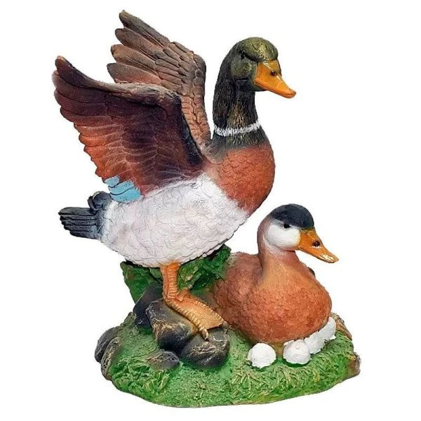 Фигура садовая УТКА с селезнем 35см полистоун