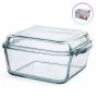Кастрюля для запекания 1000мл стекло БОРКАМ квадратная с крышкой (6)
