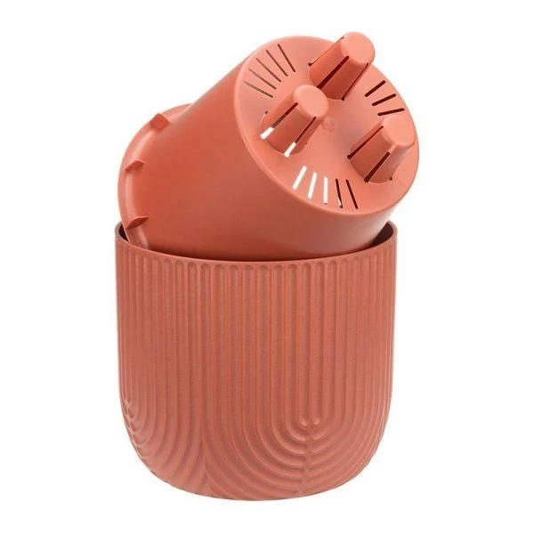 Кашпо 1,9л 180мм пластик РАМОНА со вставкой  французcкий серый (15)