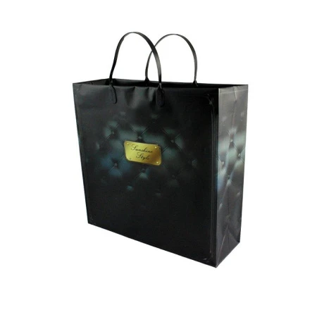 Пакет с пластиковой ручкой полиэтилен 30*30*10см Черный кейс 19/107 (20/200)