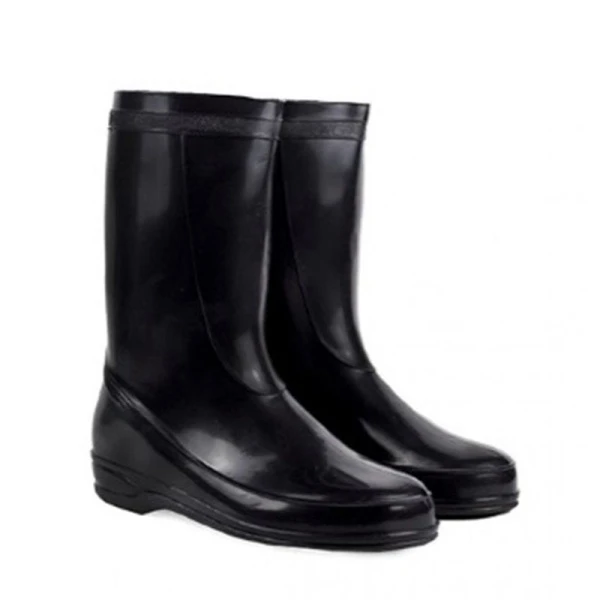 Сапоги ПВХ женские без утеплителя чёрные/синие р.38 (12)