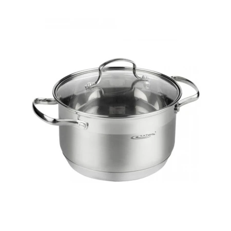 Кастрюля 1,8л h10,5см нерж.сталь ГАММА стекл.крышка d16см индукция КТ20-D-16 (4)