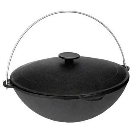 Казан чугун 12л с алюминиевой крышкой 40см татарский Туризм (1)