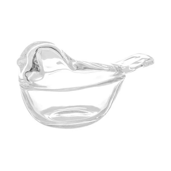 Икорница 9,5*5,5см стекло  ПТИЧКА с крышкой WT-469 (72