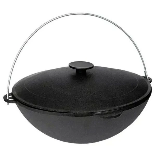 Казан чугун 12л с алюминиевой крышкой 40см татарский Туризм (1)