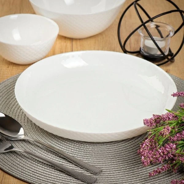 Тарелка мелкая 25см стеклокерамика ПРЭШЕС обеденная Q1900 (24)