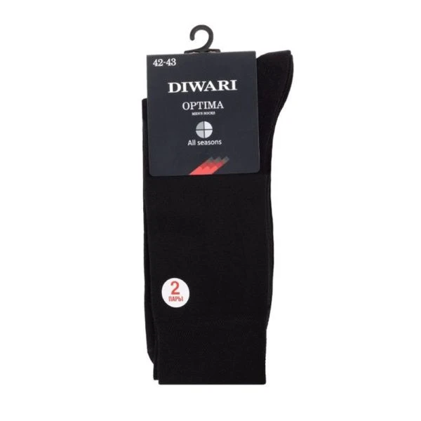 Носки мужские (2 пары с ложкой для обуви) DW OPTIMA All seasons р.29 (44-45), 000 черные
