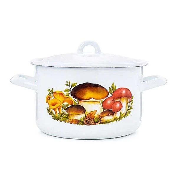 Кастрюля 2,9л эмаль ГРИБЫ цилиндрическая (4)